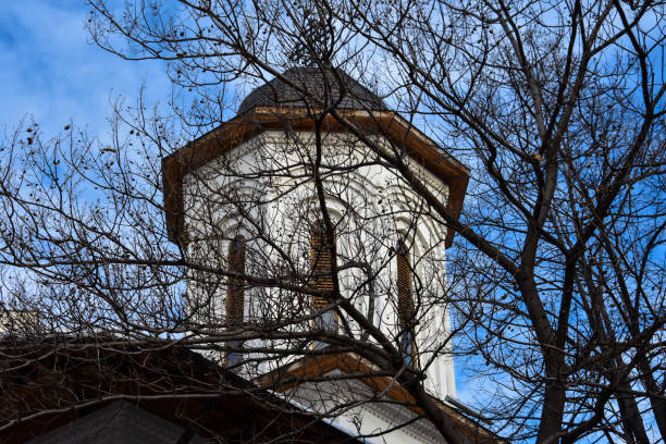 istock Orthodox Church behind the branches 688325272
