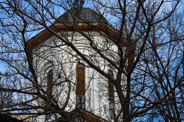 istock Orthodox Church behind the branches 688325566