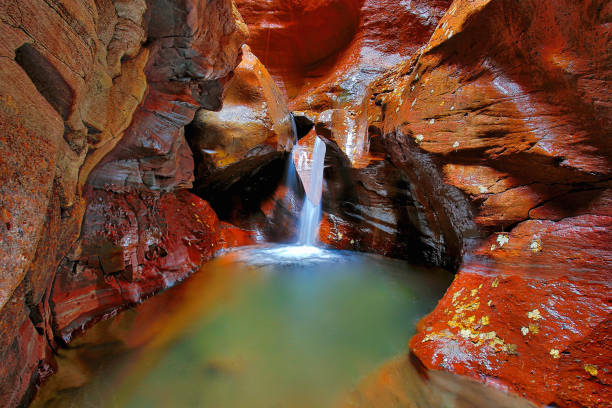 istock Red Rock waterfall with vibrant colors 688331882