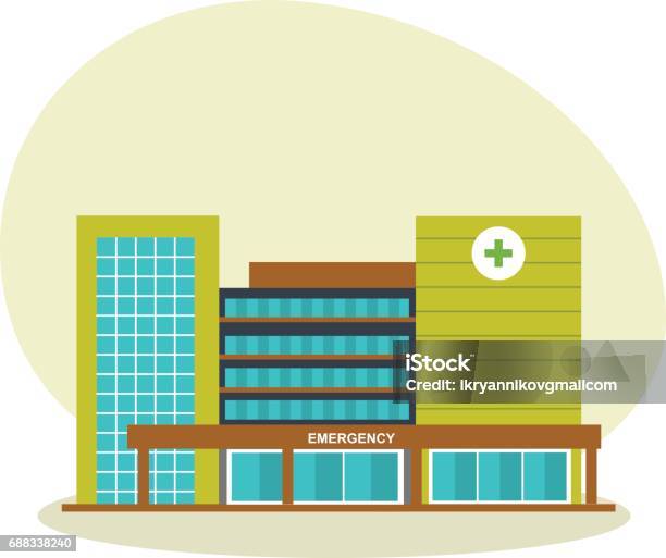 Modern Hospital Building Healthcare System Medical Facility With All Departments Stock Illustration - Download Image Now
