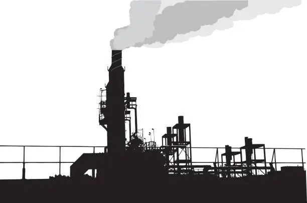 Vector illustration of Industrial Pollustion