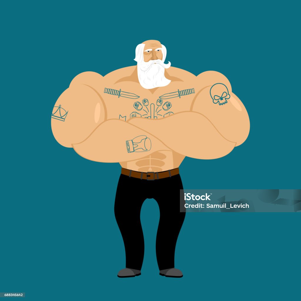 Ông Nội Có Hình Xăm Hipster Hưu Trí Thời Thượng Mạnh Mẽ Ông Già ...