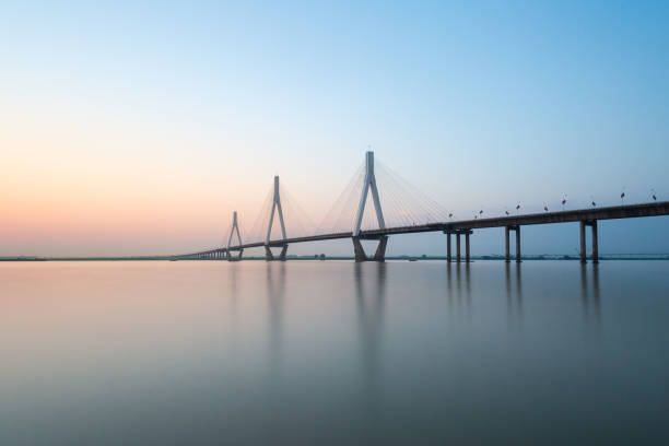 istock three towers of cable-stayed bridge 688349118