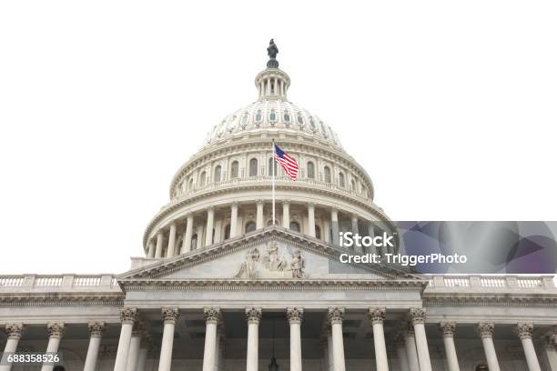 United States Capitol Building Stock Photo - Download Image Now - Cut Out, Capitol Building - Washington DC, White Background