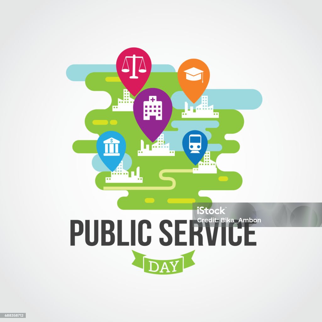 Public Service Day Public Service Day Vector Illustration Service stock vector