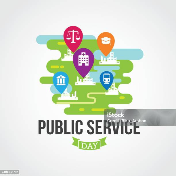 Public Service Day Stock Illustration - Download Image Now - Service, Alertness, Community