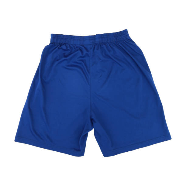 dunkel blau sporthosen isoliert auf weiss - underwear men shorts isolated stock-fotos und bilder