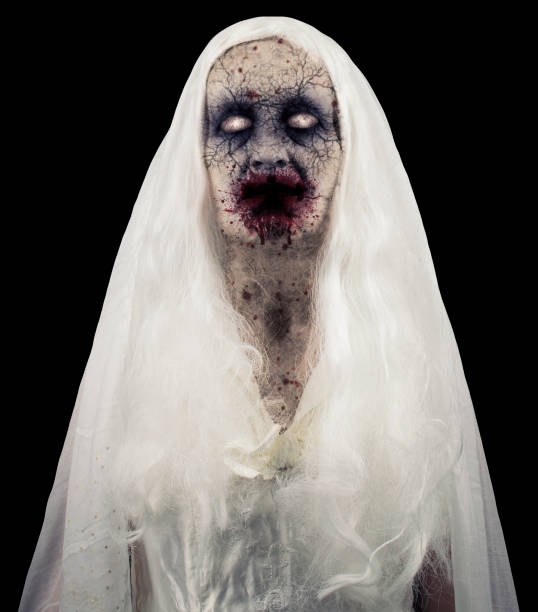 зомби призрак изолированы - monster horror spooky human face стоковые фото и изображения