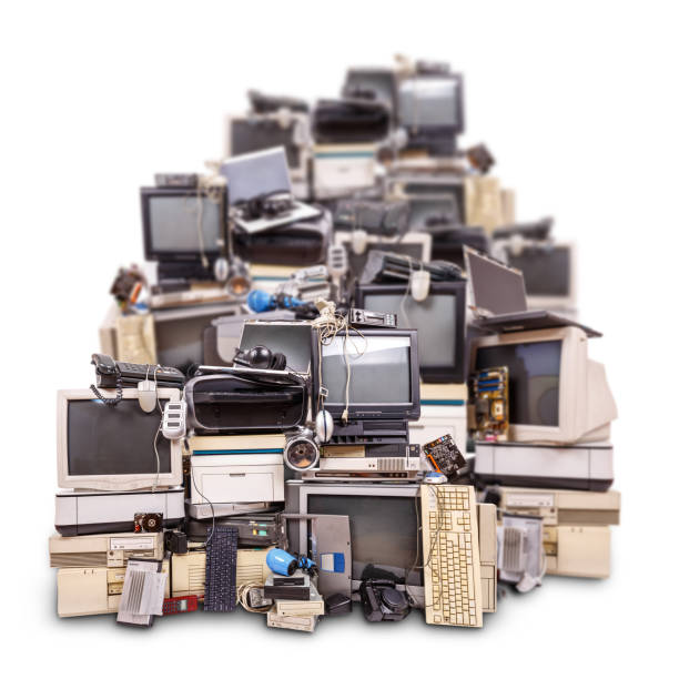 Electronic waste ready for recycling Electronic waste ready for recycling isolated on white background e waste photos stock pictures, royalty-free photos & images