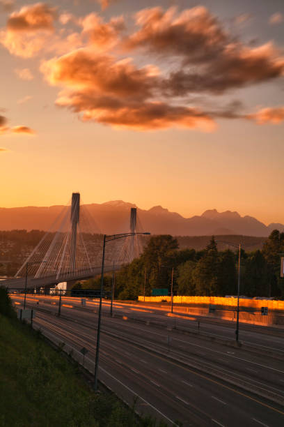 istock Port Mann Bridge at sunset, BC, Canada 688375916