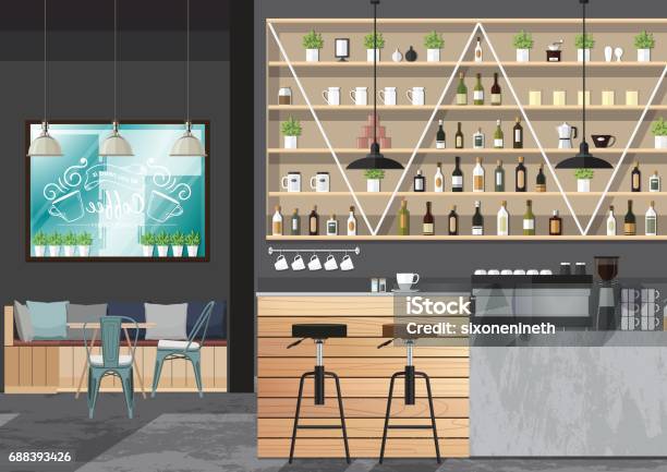 Bar Interior Design Stock Illustration - Download Image Now - Alcohol ...