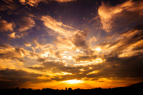 istock twilight sky background and colorful sunset 688394338