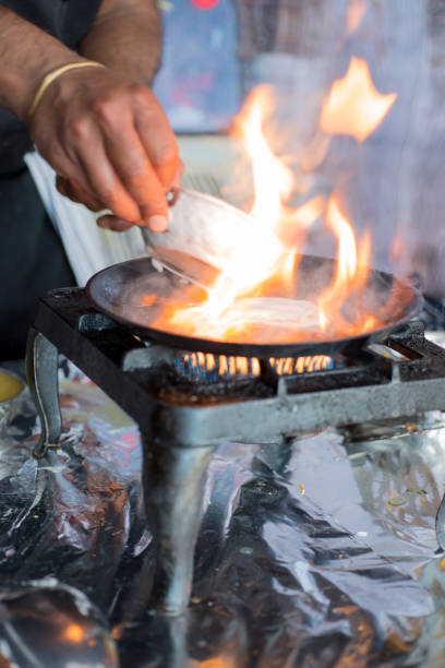 istock Flames on Hot Dosa Skillet on Stove 688403878