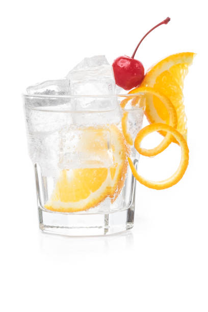 istock Old fashioned cocktail with cherry and orange peel 688404264