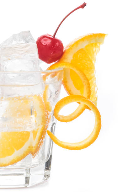 istock Old fashioned cocktail with cherry and orange peel 688404270