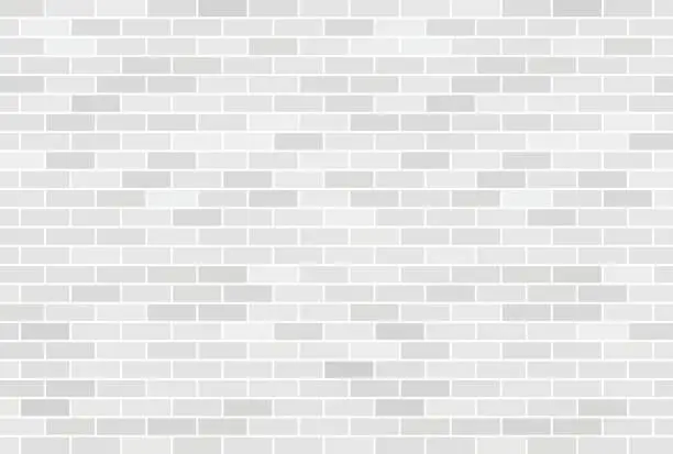 Vector illustration of White brick wall background