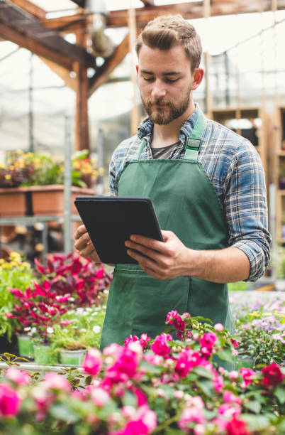 istock Worker ar the Garden Center Looking at Digital Tablet 688410530