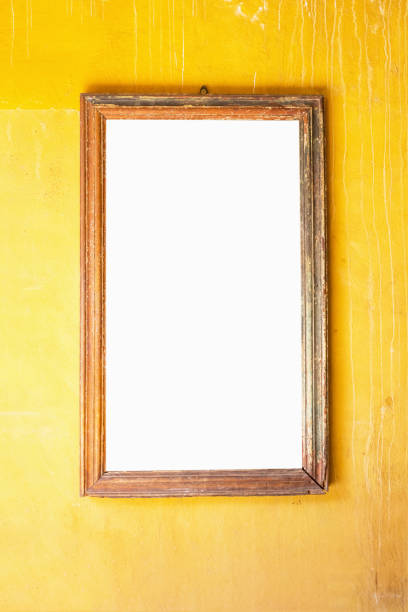 istock Picture frame on the wall of orange 688417328