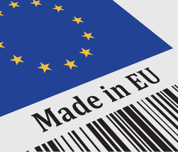 Vector illustration of Label of Made in EU