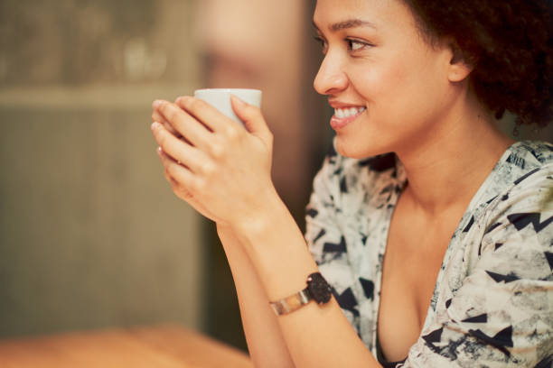 istock Mixed race girl in coffee shop 688421252