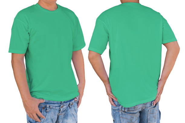 istock Man wearing blank Ocean Green t-shirt with clipping path 688424706
