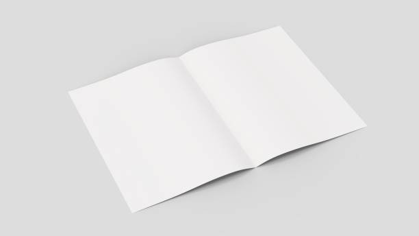 istock Blank magazine or brochure mockup isolated on soft gray background. 3D illustrating 688424948