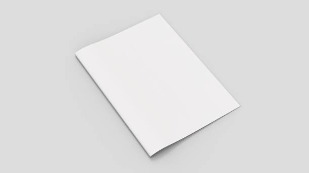 istock Blank magazine or brochure mockup isolated on soft gray background. 3D illustrating 688424954