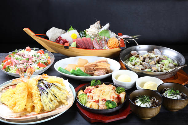 istock variety of dishes on table 688429566