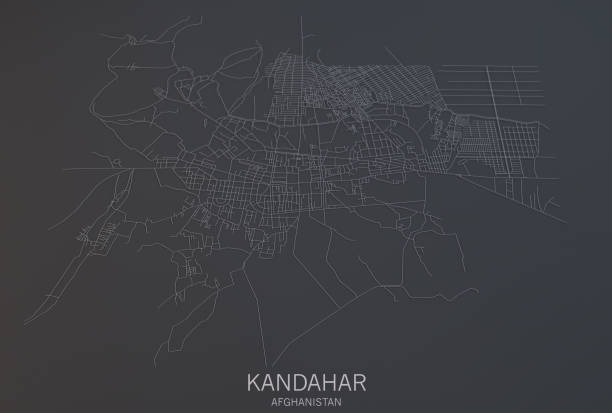 istock Kandahar map, satellite view, city, Afghanistan 688438750