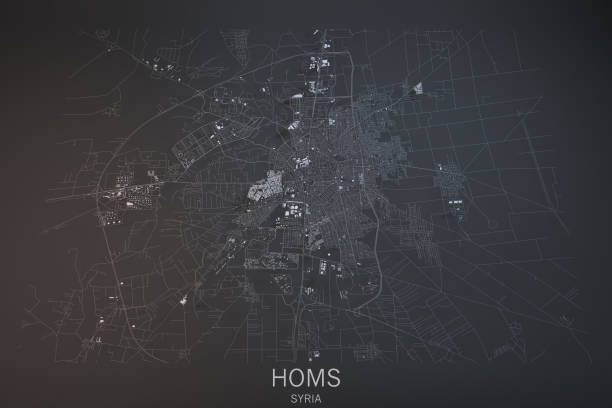 istock Homs map, satellite view, city, Syria 688438848