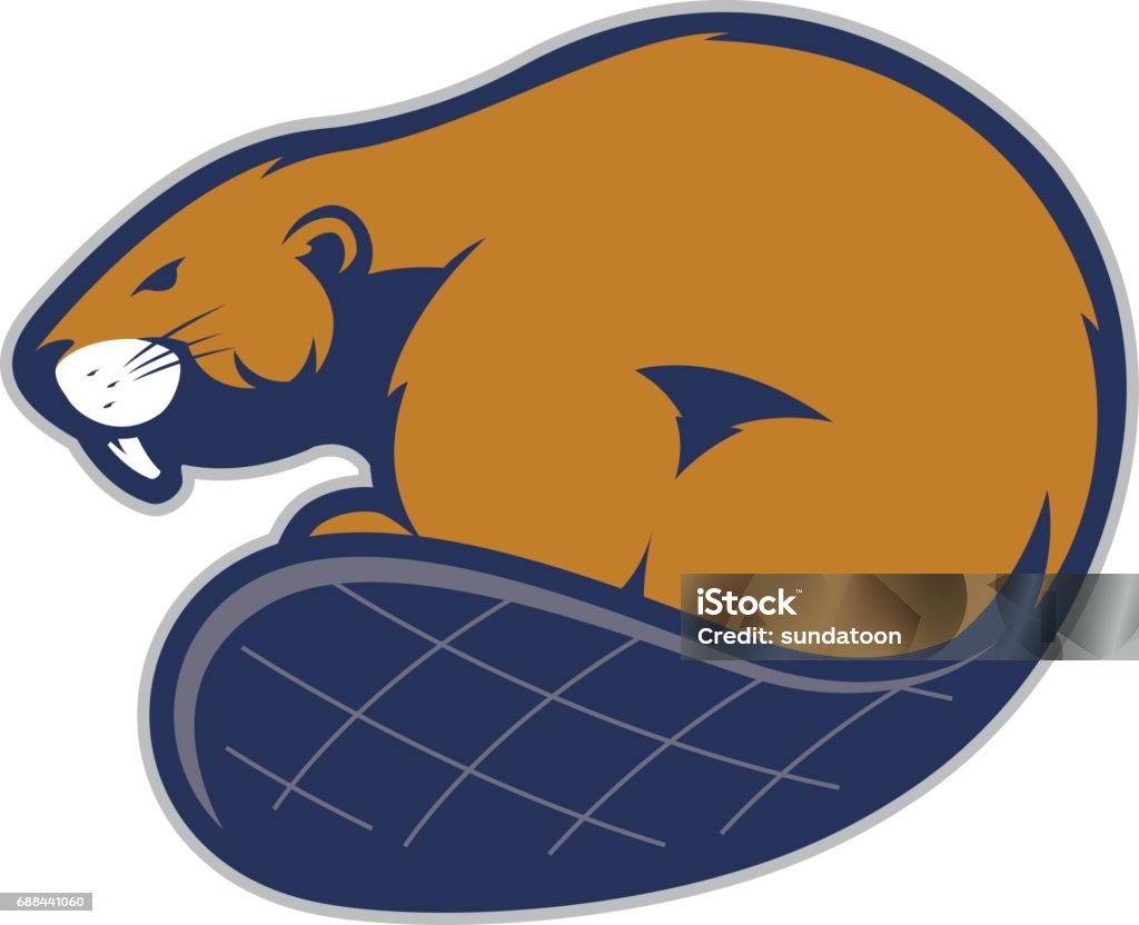 Beaver Mascotte - clipart vectoriel de Castor - Rongeur libre de droits