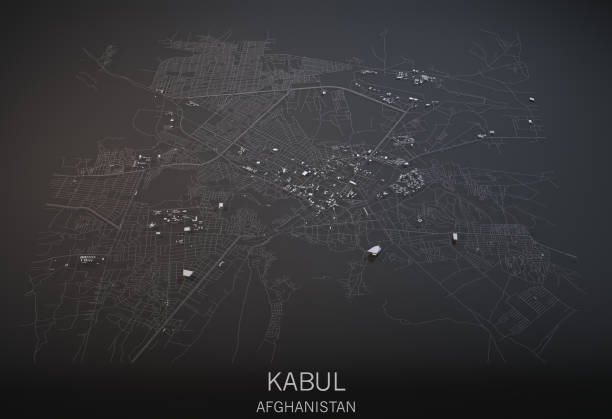 istock Kabul map, satellite view, city, Afghanistan 688441216