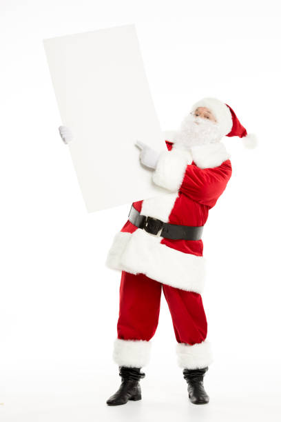 istock Santa Claus with white board 688441398