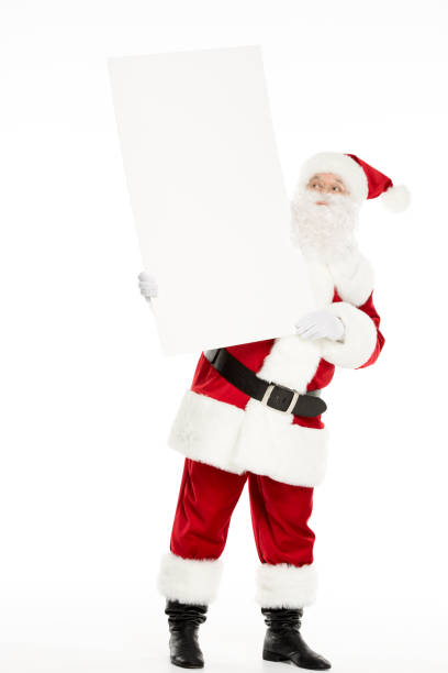 istock Santa Claus with white board 688444066
