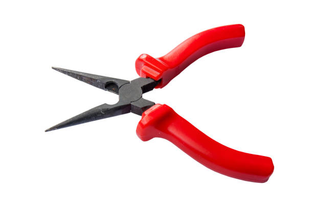 istock Red and black pointed pincers craft isolated on white 688447488