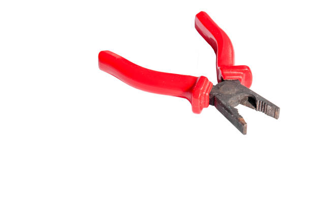 istock Red and black pointed pincers craft isolated on white 688448036