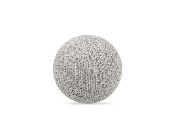 istock Light gray pastel cotton ball on pure white background. 688453428