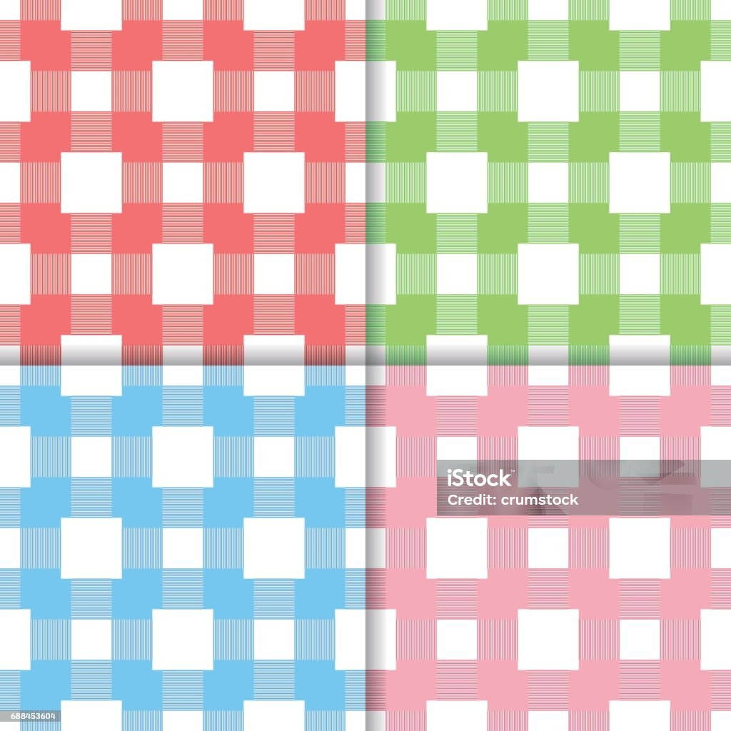 Colored Checked Pattern Checkered Fabric Background Colored Seamless Pattern Stock Illustration ...