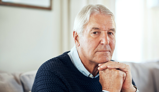 Portrait of a senior man relaxing at home