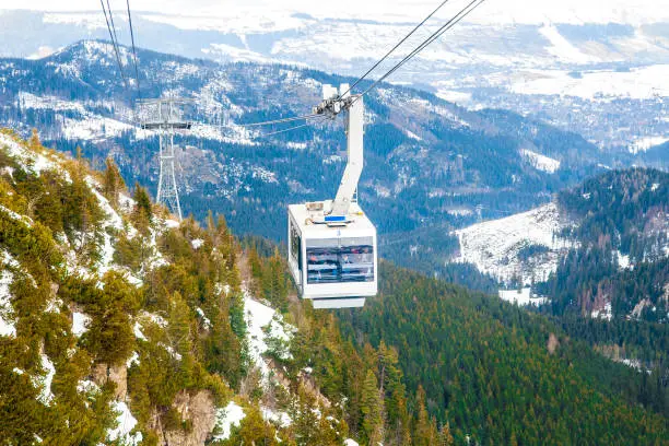 The cable car to Kasprowy Wierch peak in Tatra mountains, Poland.