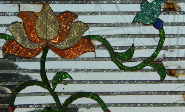 floral design on glass