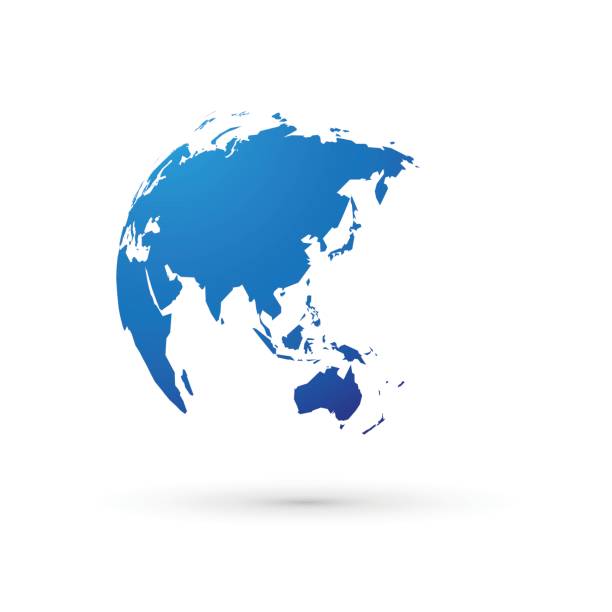 青の世界地球世界アジア日本 - オセアニア点のイラスト素材／クリップアート素材／マンガ素材／アイコン素材