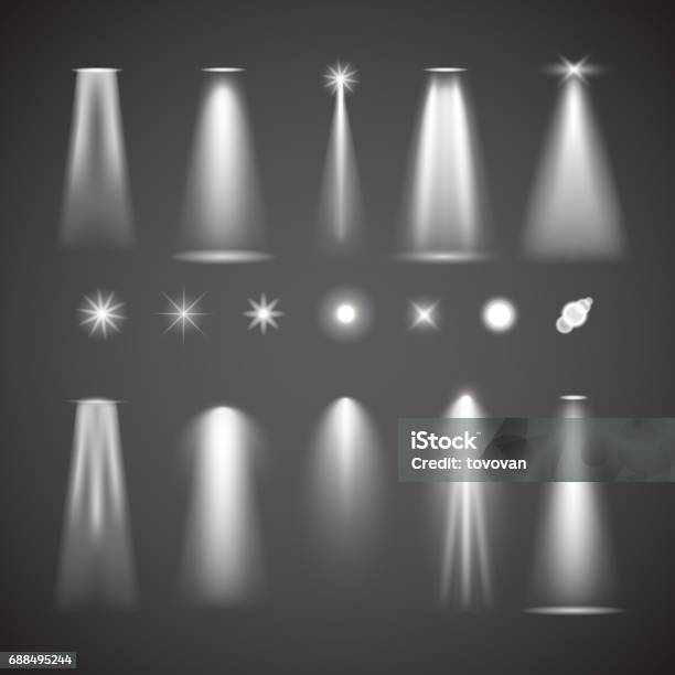 Different Light Effect Elements Bright Lights Vector Collection Stock ...