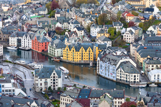 istock View over the rooftops of Alesund in Norway 688495316