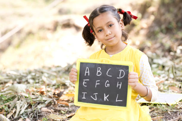 istock Indian girl holding slate 688498888