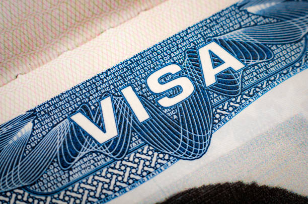 istock Close up on USA visa in a passport 688499342
