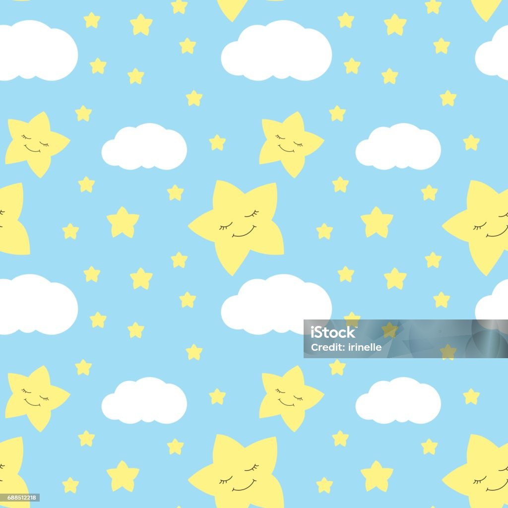 Dễ Thương Baby Star Mô Hình Vector Liền Mạch Hình minh họa Sẵn có ...