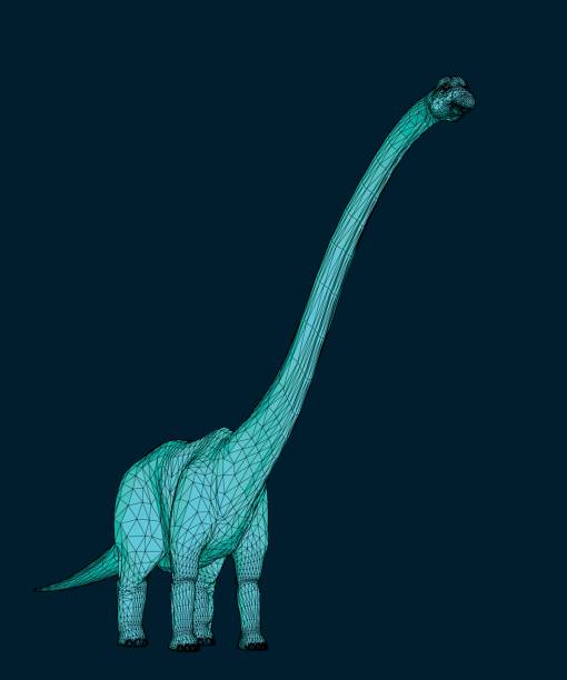 istock illustration of a blue Brontosaurus aka Diplodocus 688512570