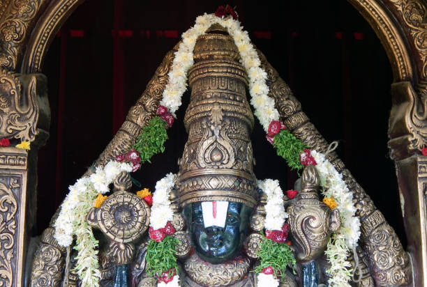 statue of Hindu God Balaji or Venkateswara stock photo