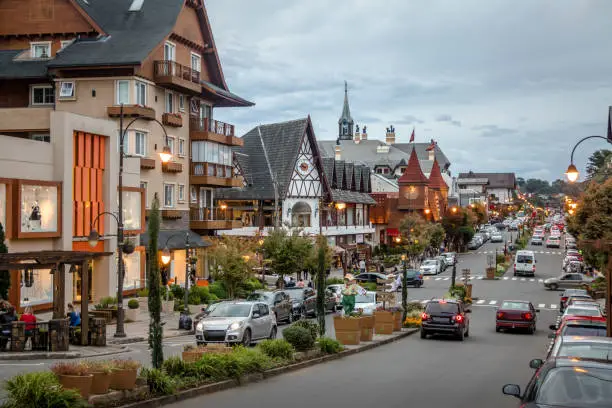 Photo of Street and architecture of Gramado city - Gramado, Rio Grande do Sul, Brazil